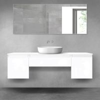 Oltens Vernal zestaw mebli łazienkowych 160 cm z blatem biały połysk 68388000