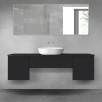Oltens Vernal zestaw mebli łazienkowych 160 cm z blatem czarny mat 68388300