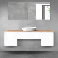 Oltens Vernal zestaw mebli łazienkowych 160 cm z blatem biały połysk/dąb 68391000