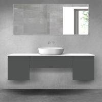 Oltens Vernal zestaw mebli łazienkowych 160 cm z blatem grafit mat/biały połysk 68395400