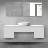 Oltens Vernal zestaw mebli łazienkowych 160 cm z blatem szary mat/biały połysk 68395700