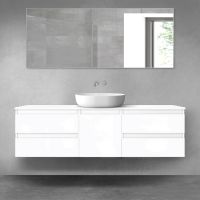 Oltens Vernal zestaw mebli łazienkowych 160 cm z blatem biały połysk 68399000
