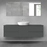 Oltens Vernal zestaw mebli łazienkowych 160 cm z blatem grafit mat 68399400