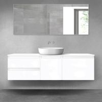Oltens Vernal zestaw mebli łazienkowych 160 cm z blatem biały połysk 68407000