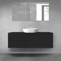 Oltens Vernal bathroom furniture set 140 cm with countertop, matte black 68269300