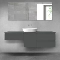 Oltens Vernal zestaw mebli łazienkowych 160 cm z blatem grafit mat 68424400