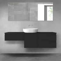 Oltens Vernal zestaw mebli łazienkowych 160 cm z blatem czarny mat 68424300