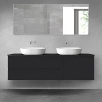 Oltens Vernal zestaw mebli łazienkowych 160 cm z blatem czarny mat 68339300