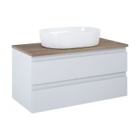 Oltens Vernal szafka 100 cm podumywalkowa wisząca z blatem szary mat/dąb 60002760