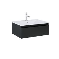 Zestaw Oltens Vernal umywalka z szafką 60 cm biały/czarny mat 68004300