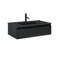 Oltens Vernal Set: Waschbecken mit Schrank 80 cm schwarz matt 68007300