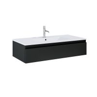 Oltens Vernal Set: Waschbecken mit Schrank 100 cm weiß/schwarz matt 68008300