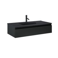 Oltens Vernal Set: Waschbecken mit Schrank 100 cm schwarz matt 68009300