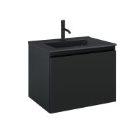 Oltens Vernal Set: Waschbecken mit Schrank 60 cm schwarz matt 68013300