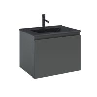 Oltens Vernal Set: Waschbecken mit Schrank 60 cm schwarz matt/grafitfarben matt 68013400