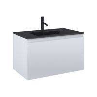 Oltens Vernal Set: Waschbecken mit Schrank 80 cm schwarz matt/grau matt 68015700