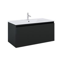 Oltens Vernal Set: Waschbecken mit Schrank 100 cm weiß/schwarz matt 68016300