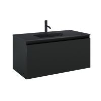 Oltens Vernal Set: Waschbecken mit Schrank 100 cm schwarz matt 68017300