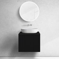 Zestaw Oltens Lun szafka podumywalkowa 60 cm z blatem czarny mat 68730300