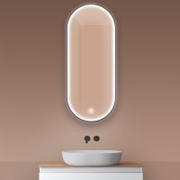 Oltens Nordlis zrcadlo 50x120 cm oválný s osvětlením a systémem Klarglas, černá 64104300