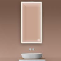 Oltens Nordlis lustro 60x120 cm prostokątne z oświetleniem z przodu z matą grzewczą mosiądz szczotkowany 64107510