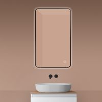 Oltens Nordlis zrcadlo 60x100 cm obdélníkový s osvětlením a systémem Klarglas, černá 64120300