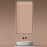 Oltens Nordlis zrcadlo 60x120 cm obdélníkový s osvětlením a systémem Klarglas, černá 64121300