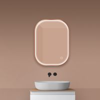 Oltens Nordlis zrcadlo 60x80 cm obdélníkový s osvětlením a systémem Klarglas, měď kartáčovaná 64123610