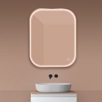 Oltens Nordlis zrcadlo 60x100 cm obdélníkový s osvětlením a systémem Klarglas, měď kartáčovaná 64124610