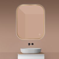 Oltens Nordlis zrcadlo 80x100 cm obdélníkový s osvětlením a systémem Klarglas, zlatá 64127810