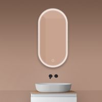 Oltens Nordlis zrcadlo 50x100 cm oválný s osvětlením a systémem Klarglas, 64128000