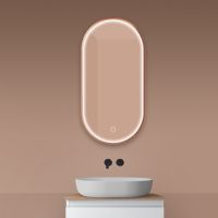 Oltens Nordlis zrcadlo 50x100 cm oválný s osvětlením a systémem Klarglas, měď kartáčovaná 64128610