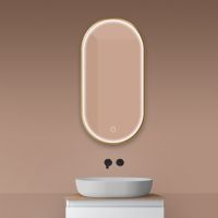 Oltens Nordlis zrcadlo 50x100 cm oválný s osvětlením a systémem Klarglas, zlatá 64128810