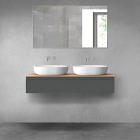 Oltens Vernal szafka 120 cm podumywalkowa wisząca z blatem grafit mat/dąb 68103400