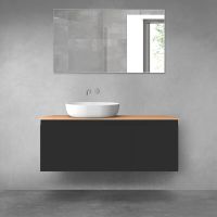 Oltens Vernal zestaw mebli łazienkowych 120 cm z blatem czarny mat/dąb 68252300
