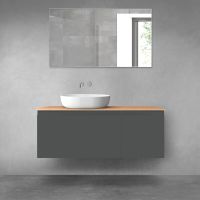 Oltens Vernal zestaw mebli łazienkowych 120 cm z blatem grafit mat/dąb 68252400