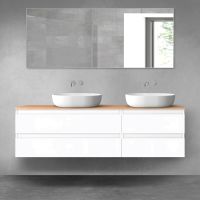 Oltens Vernal zestaw mebli łazienkowych 160 cm z blatem biały połysk/dąb 68336000