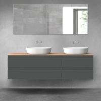 Oltens Vernal zestaw mebli łazienkowych 160 cm z blatem grafit mat/dąb 68336400