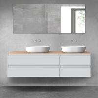 Oltens Vernal zestaw mebli łazienkowych 160 cm z blatem szary mat/dąb 68336700