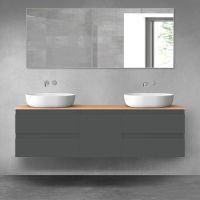 Oltens Vernal zestaw mebli łazienkowych 160 cm z blatem grafit mat/dąb 68403400