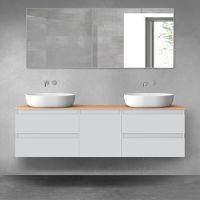Oltens Vernal zestaw mebli łazienkowych 160 cm z blatem szary mat/dąb 68403700