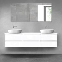 Oltens Vernal zestaw mebli łazienkowych 180 cm z blatem biały połysk 68489000