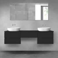 Oltens Vernal zestaw mebli łazienkowych 180 cm z blatem czarny mat 68490300