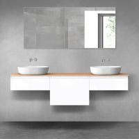 Oltens Vernal zestaw mebli łazienkowych 180 cm z blatem biały połysk/dąb 68495000