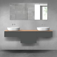 Oltens Vernal zestaw mebli łazienkowych 180 cm z blatem grafit mat/dąb 68495400