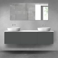 Oltens Vernal zestaw mebli łazienkowych 180 cm z blatem grafit mat/biały połysk 68507400