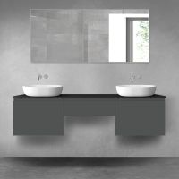 Oltens Vernal zestaw mebli łazienkowych 180 cm z blatem grafit mat/czarny mat 68501400