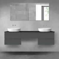 Oltens Vernal zestaw mebli łazienkowych 180 cm z blatem grafit mat/czarny mat 68504400