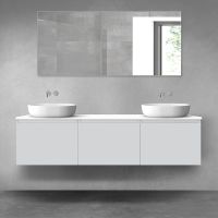 Oltens Vernal zestaw mebli łazienkowych 180 cm z blatem szary mat/biały połysk 68507700