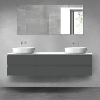 Oltens Vernal zestaw mebli łazienkowych 180 cm z blatem grafit mat/biały połysk 68510400